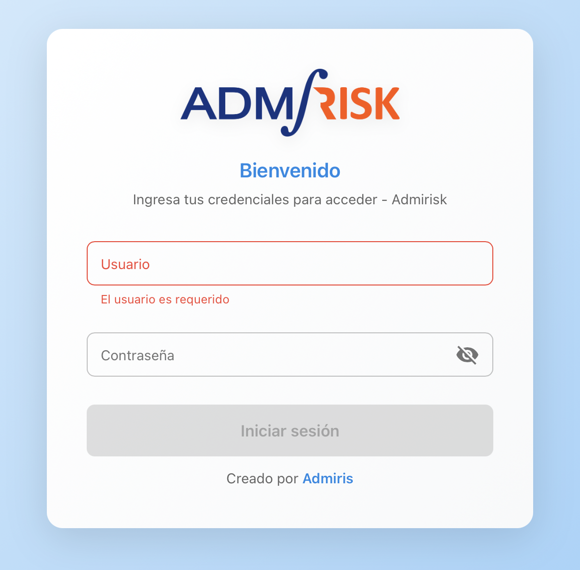 ADMIRISK Software